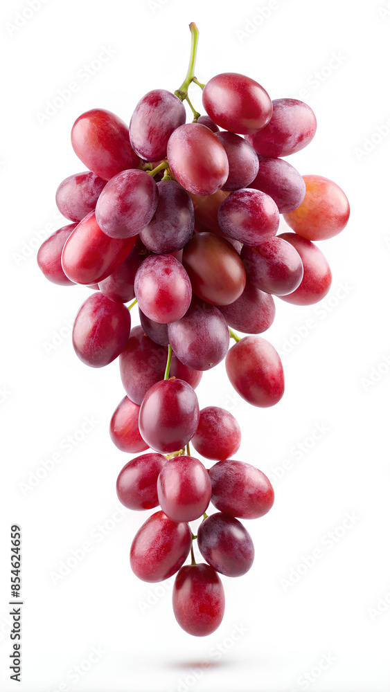 Red grapes flying in the air isolated on white background. selective focus, clipping path Red grapes flying in the air isolated on white background. selective focus, clipping path