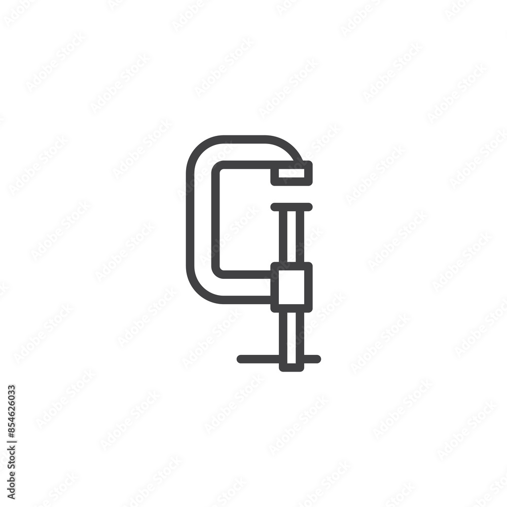 Clamp tool line icon Clamp tool line icon