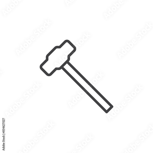Sledge hammer line icon