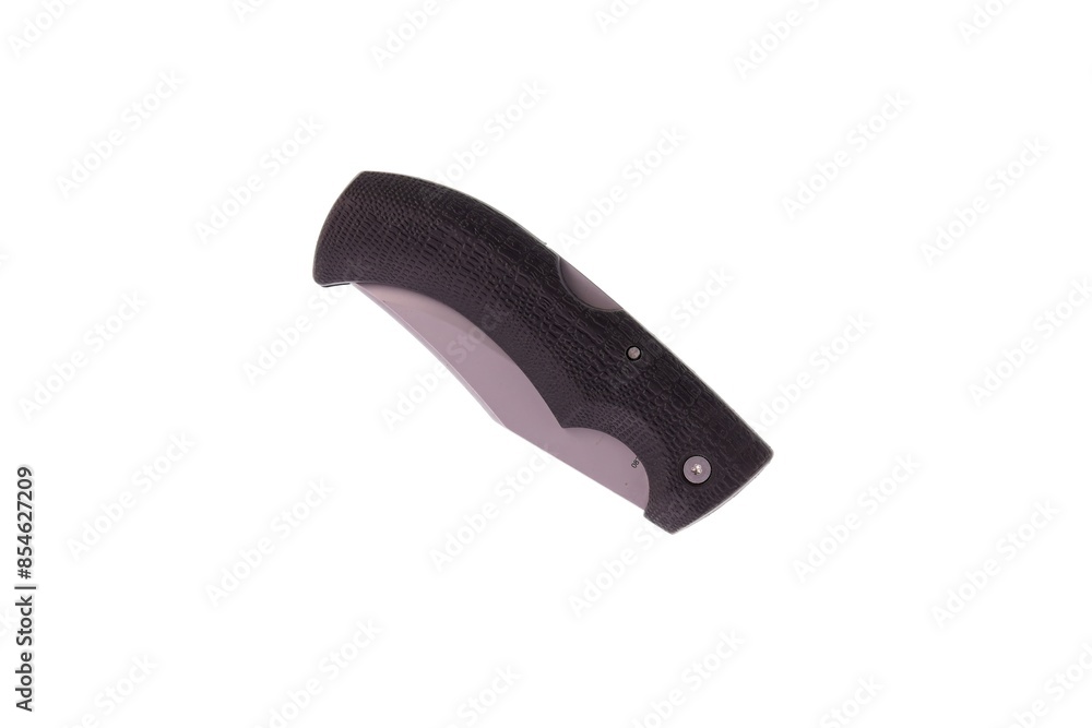 Closeup of switchblade knife isolated on white background. Closeup of switchblade knife isolated on white background.