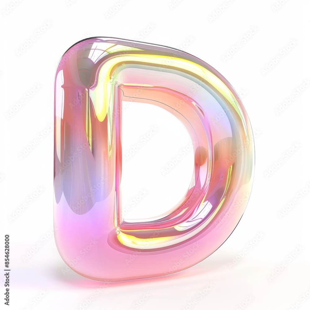 The acrylic letter D in 3D glossy plastic, the liquid surface with holographic reflection, and the realistic volume spilled polish font in modern format. The acrylic letter D in 3D glossy plastic, the liquid surface with holographic reflection, and the realistic volume spilled polish font in modern format.
