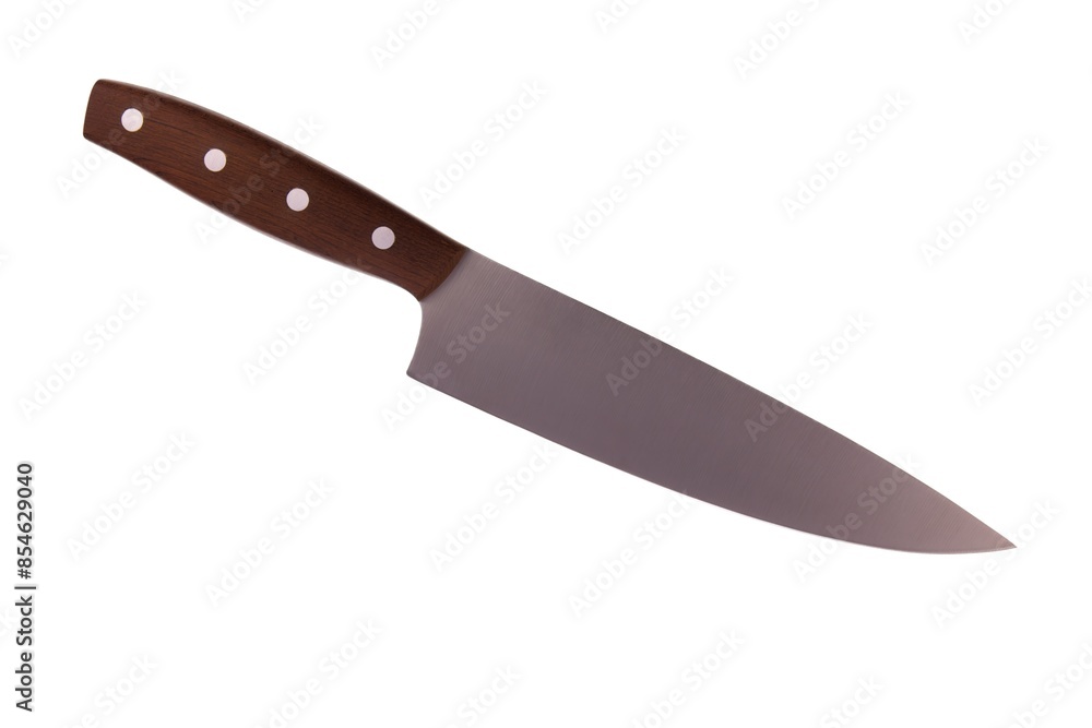 Closeup of large kitchen knife isolated on white background. Closeup of large kitchen knife isolated on white background.