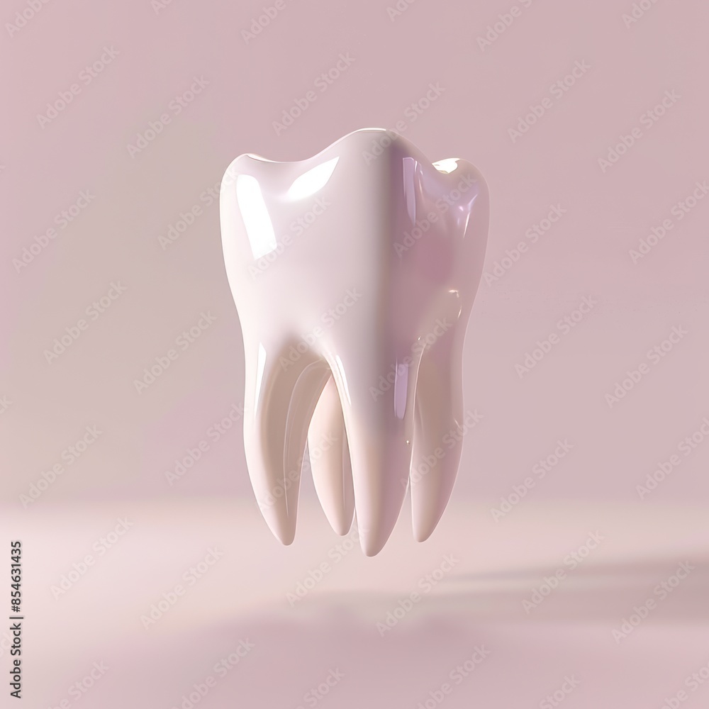 Modern illustration of a realistic healthy tooth in 3D style Modern illustration of a realistic healthy tooth in 3D style