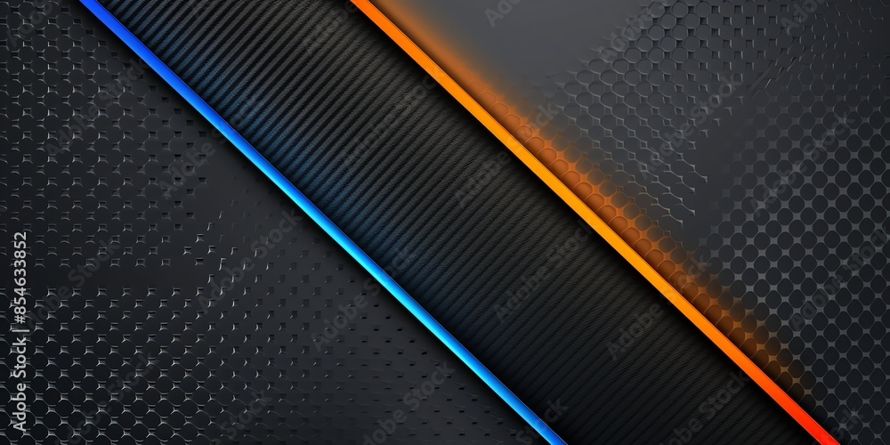a carbon fiber background with one cyan and one orange line, 2:1, banner website, ads banner, landing page, industrial carbon wallpaper a carbon fiber background with one cyan and one orange line, 2:1, banner website, ads banner, landing page, industrial carbon wallpaper