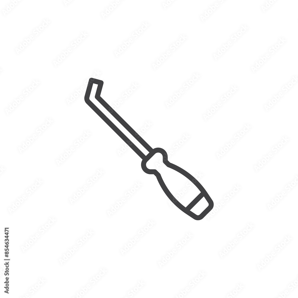 Pry Bar Tool line icon Pry Bar Tool line icon
