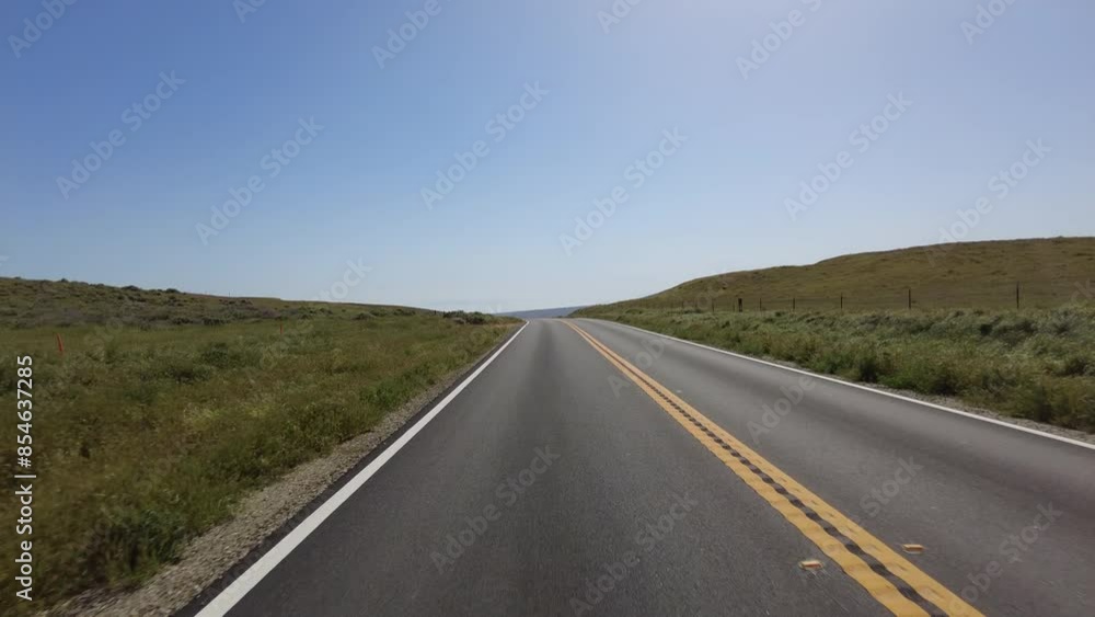 Carrizo Plain Highway 58 West McKittrick 02 Rear View Driving Plates California USA Carrizo Plain Highway 58 West McKittrick 02 Rear View Driving Plates California USA
