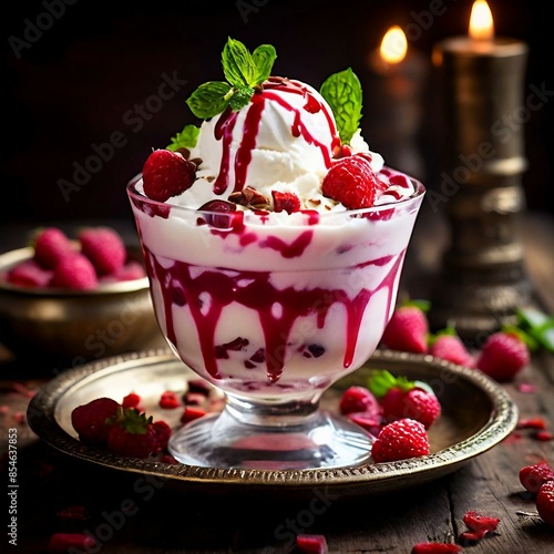 ice cream with berries