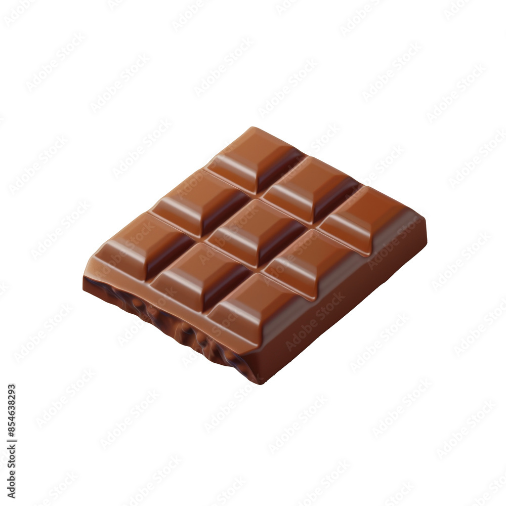 3D Render of Chocolate Bar on Transparent Background, High-Quality Image for Food, Art, and Design Projects, Perfect for Culinary and 3D Icon Design - 3D Isometric 3D Render of Chocolate Bar on Transparent Background, High-Quality Image for Food, Art, and Design Projects, Perfect for Culinary and 3D Icon Design - 3D Isometric