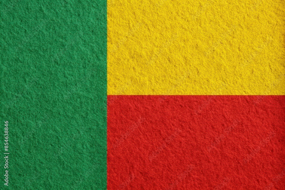 Illustration of Realistic Benin flag in Felt Fabric, National flag of Benin, National Day Benin Illustration of Realistic Benin flag in Felt Fabric, National flag of Benin, National Day Benin