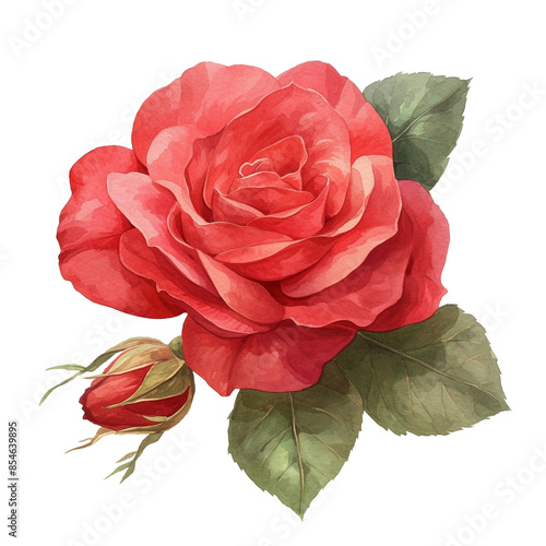 rose element isolated on white background.
