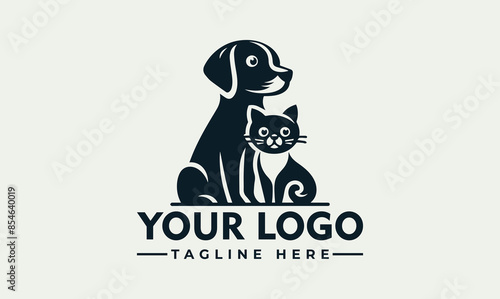 Dog and Cat Vector Logo Embrace the Unwavering Loyalty, Playful Affection, and Unbreakable Bond with the Enchanting Dog and Cat Vector Logo Symbolize Friendship, Family, and the Enduring Power of Love