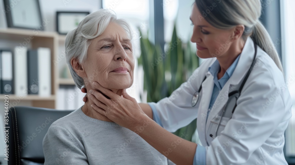 Fototapeta premium A Doctor doing physical therapy on female patient at physical therapy clinic