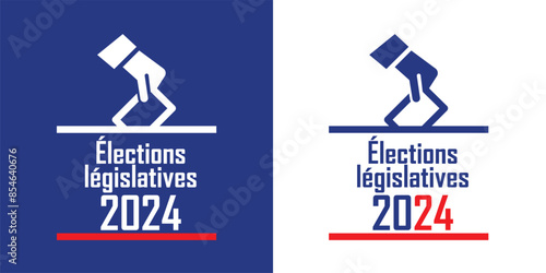 Elections législatives françaises 2024. French legislative election 2024 banner. png file