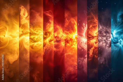 Composite image showing the spectrum of solar radiation from ultraviolet to infrared wavelengths