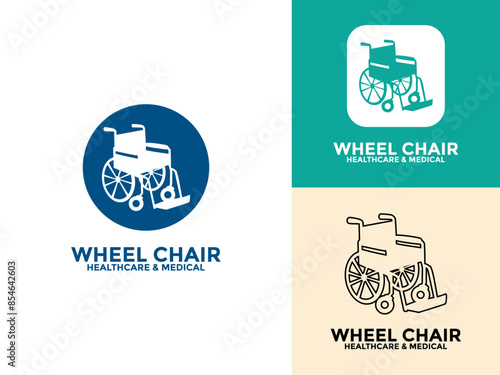 Walkers aid logo icon. Simple wheelchair logo icon design template