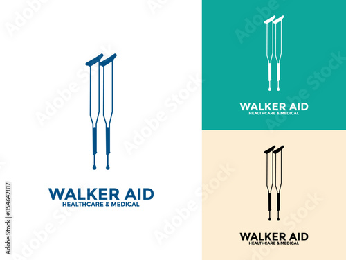 Walkers Aid logo icon. Simple Walkers logo vector design template