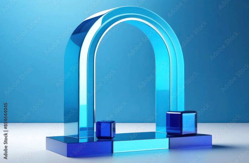 Dive into the surreal with this vibrant, contemporary digital art of blue geometric shapes Dive into the surreal with this vibrant, contemporary digital art of blue geometric shapes