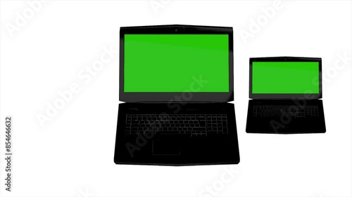 Wallpaper Mural green screen laptop animation Torontodigital.ca