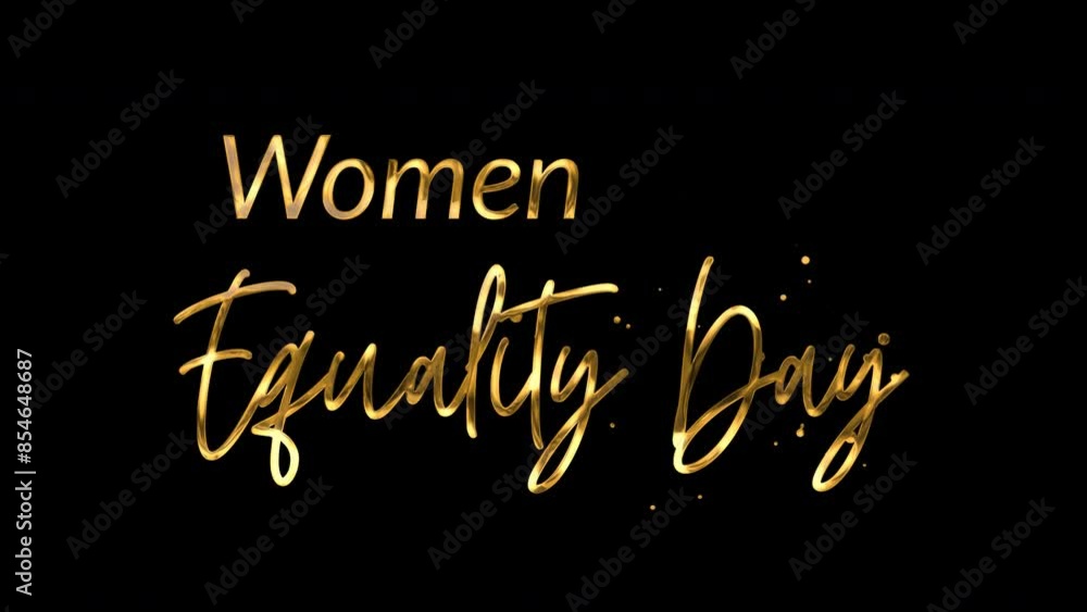 Elegant 4K Women's Equality Day text animation with gold ink droplets forming flowing calligraphy. Glowing effect, transparent background, perfect for celebratory and awareness events.
Elegant 4K Women's Equality Day text animation with gold ink droplets forming flowing calligraphy. Glowing effect, transparent background, perfect for celebratory and awareness events.