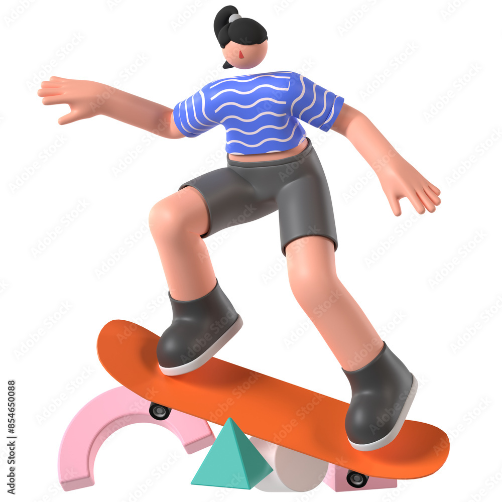 Skateboard Sport Game Competition 3D Skateboard Sport Game Competition 3D