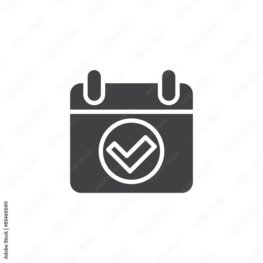 Calendar with a checkmark vector icon Calendar with a checkmark vector icon