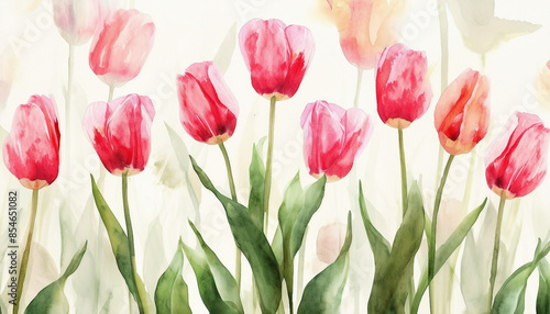 Wallpaper Mural watercolour tulip wallpaper Torontodigital.ca