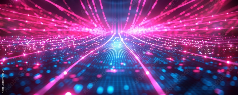 Fototapeta premium 未来的な光の幾何学模様背景