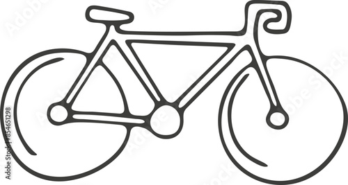 Hand drawn bicycle icon. Vector illustration, doodle style.
