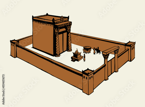 Vector drawing. Temple of Solomon