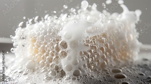 Creating foam for shower soap using a mesh net