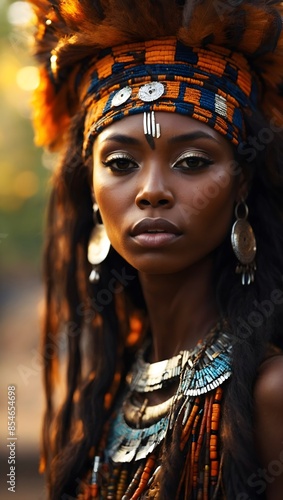 portrait of a woman from an African tribe