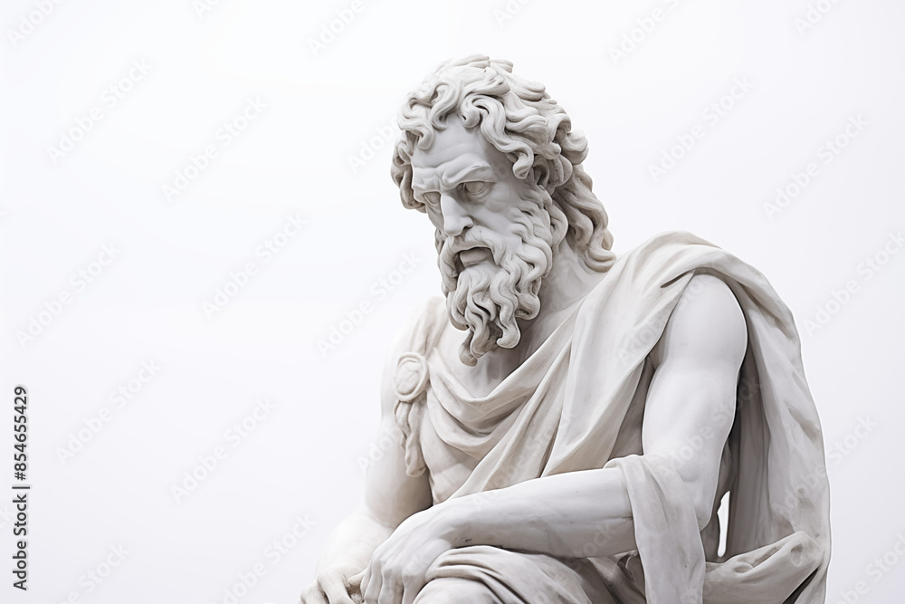 Bust of Greek statue on a white background. Topics related to Greek antiquity. Greek sculpture. History of Greece. Isolated image. Image for graphic designer. Bust of Greek statue on a white background. Topics related to Greek antiquity. Greek sculpture. History of Greece. Isolated image. Image for graphic designer.