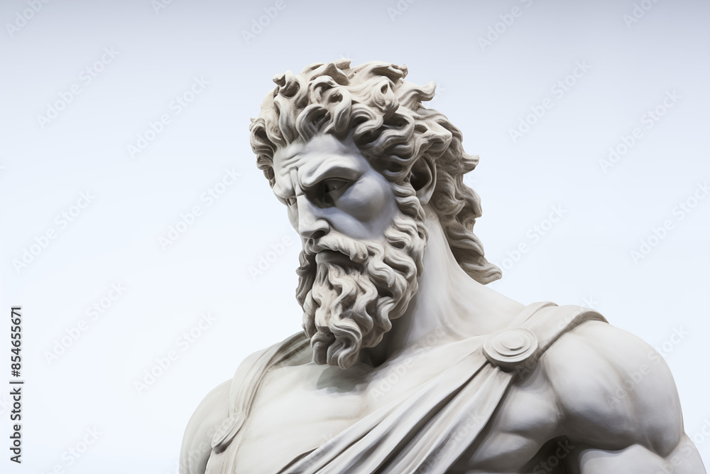 Bust of Greek statue on a white background. Topics related to Greek antiquity. Greek sculpture. History of Greece. Isolated image. Image for graphic designer. Bust of Greek statue on a white background. Topics related to Greek antiquity. Greek sculpture. History of Greece. Isolated image. Image for graphic designer.
