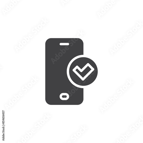 Smartphone with a checkmark vector icon