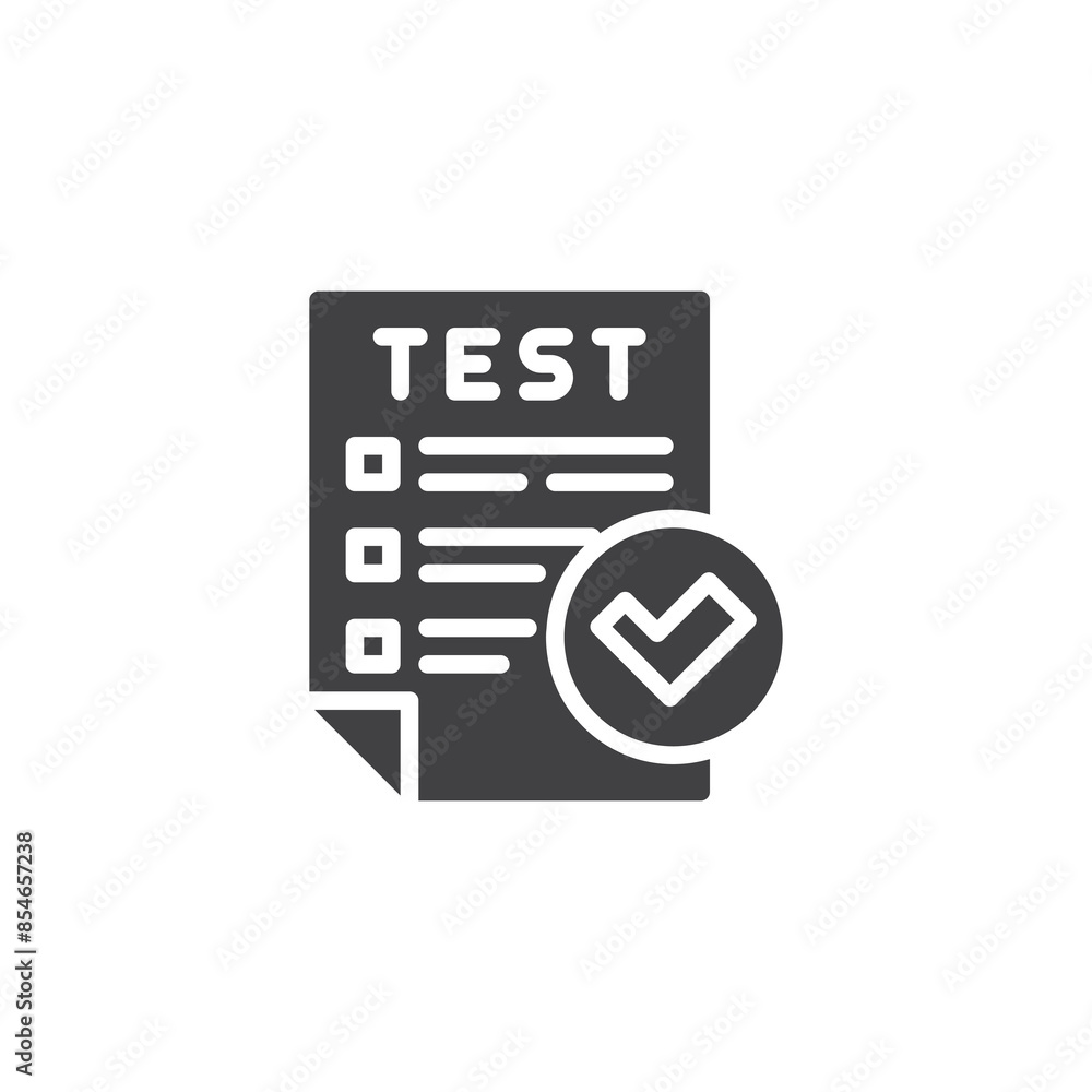 Test paper with a checkmark vector icon Test paper with a checkmark vector icon