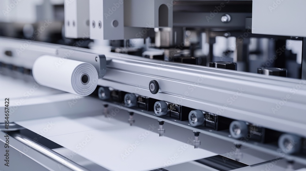 Close view of a continuous office paper printer Close view of a continuous office paper printer