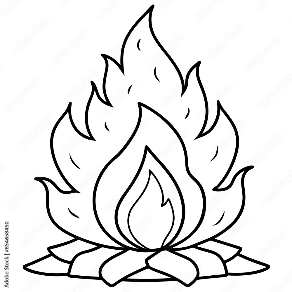 Elegant Continuous One Line Bonfire Drawing, Editable Stroke Vector Illustration for Unique Designs. Elegant Continuous One Line Bonfire Drawing, Editable Stroke Vector Illustration for Unique Designs.