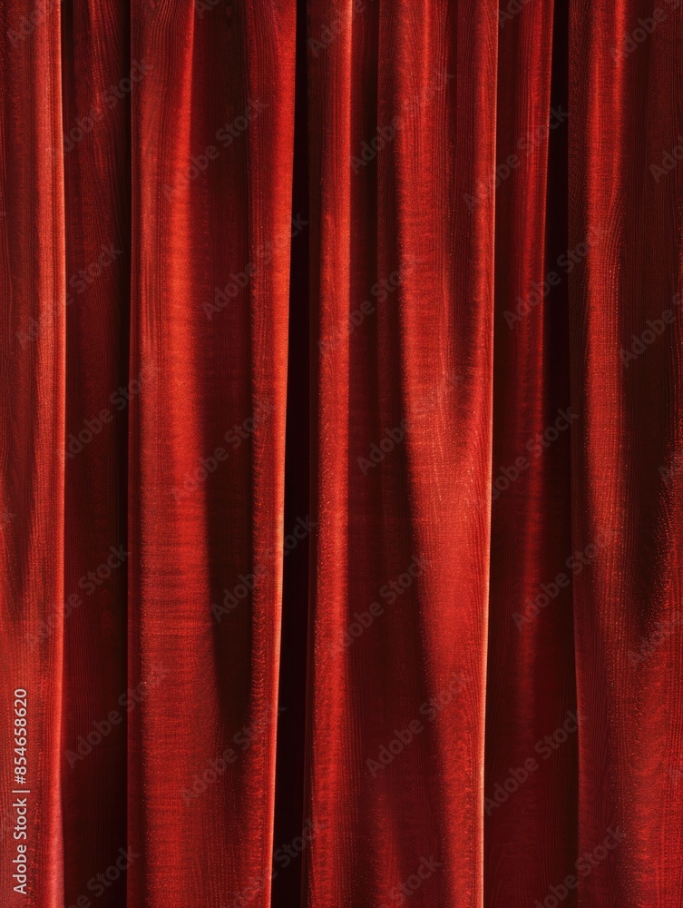 A close-up view of a red curtain hanging in a room, ideal for use in interior design or home decor scenes A close-up view of a red curtain hanging in a room, ideal for use in interior design or home decor scenes