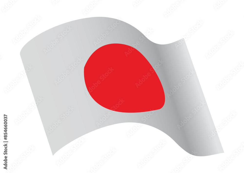 Japan-Vector Glossy Flying Flag Icon. Japan-Vector Glossy Flying Flag Icon.