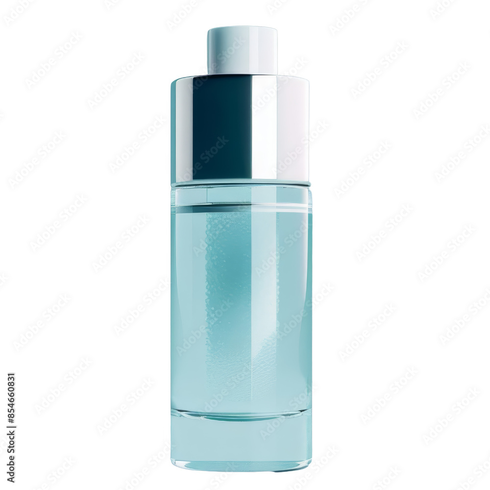 Elegant clear glass perfume bottle with silver cap, displaying luxury and sophistication. Ideal for beauty, cosmetic, and fragrance concepts,isolated on a white background, transparent background. Elegant clear glass perfume bottle with silver cap, displaying luxury and sophistication. Ideal for beauty, cosmetic, and fragrance concepts,isolated on a white background, transparent background.