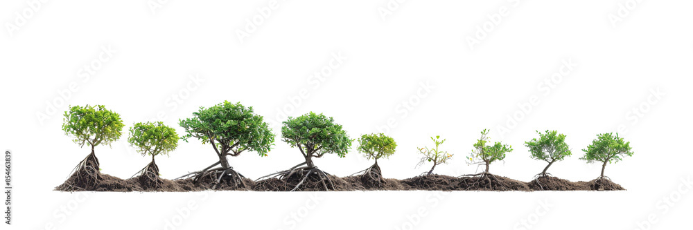 tree growth cycle illustration with Transparent Background, tree growth cycle illustration with Transparent Background,