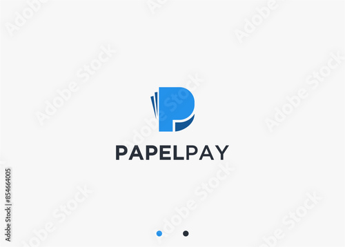 letter p with paper logo design vector silhouette illustration