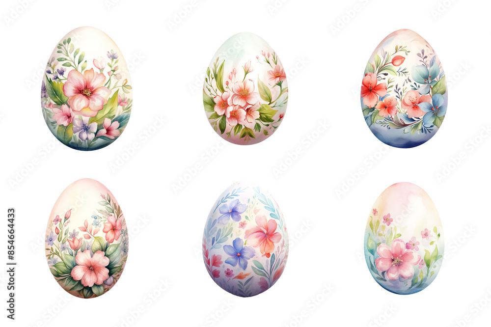 Painted Egg Collection Bundle Set Isolated on a Transparent Background Painted Egg Collection Bundle Set Isolated on a Transparent Background