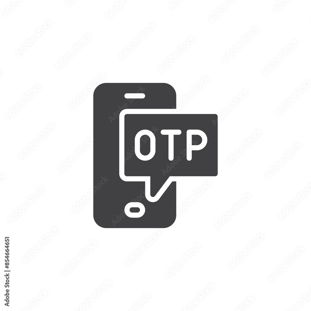 Mobile phone showing a one time password vector icon Mobile phone showing a one time password vector icon