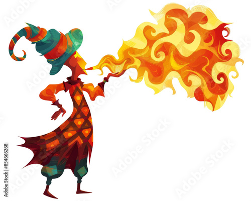 a circus fire breather clipart