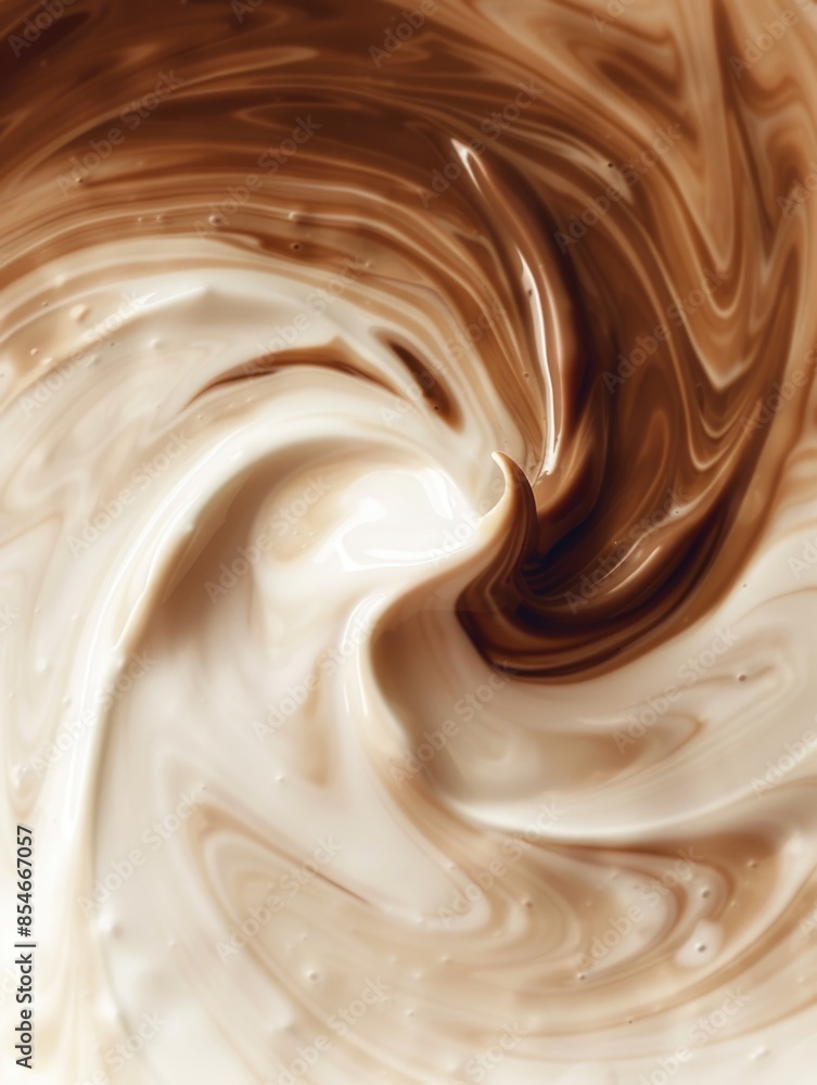 A close-up view of a delicious-looking chocolate swirl in a bowl, perfect for dessert or a sweet treat A close-up view of a delicious-looking chocolate swirl in a bowl, perfect for dessert or a sweet treat