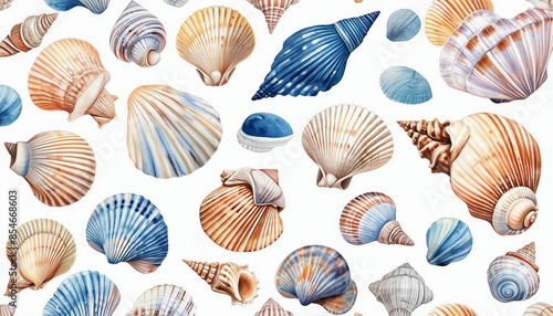 watercolour seashells wallpaper