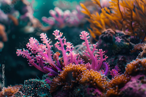 Vibrant Coral Reef and Marine Life in Untouched Deep Sea 