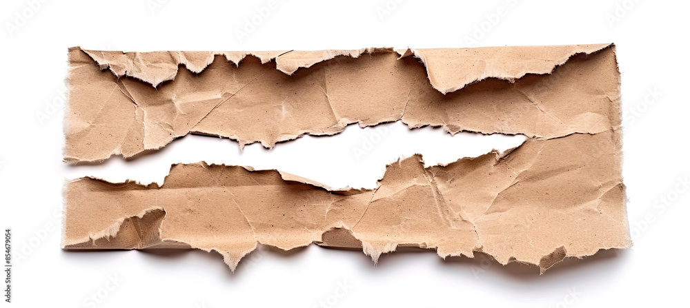 Paper Ripped Message Torn Isolated on White Background Paper Ripped Message Torn Isolated on White Background