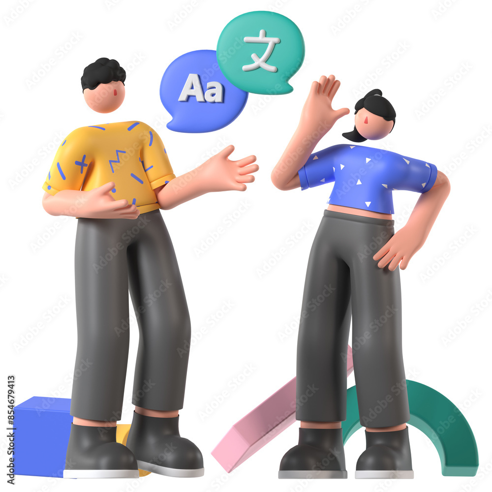 Translate Network Communication 3D Illustration Translate Network Communication 3D Illustration